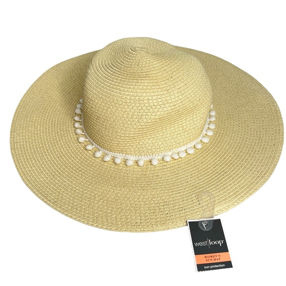 West Loop Women’s Sun Hat With Pom-Pom Trimmed Band One Size Fits Most NWT - Picture 7 of 7